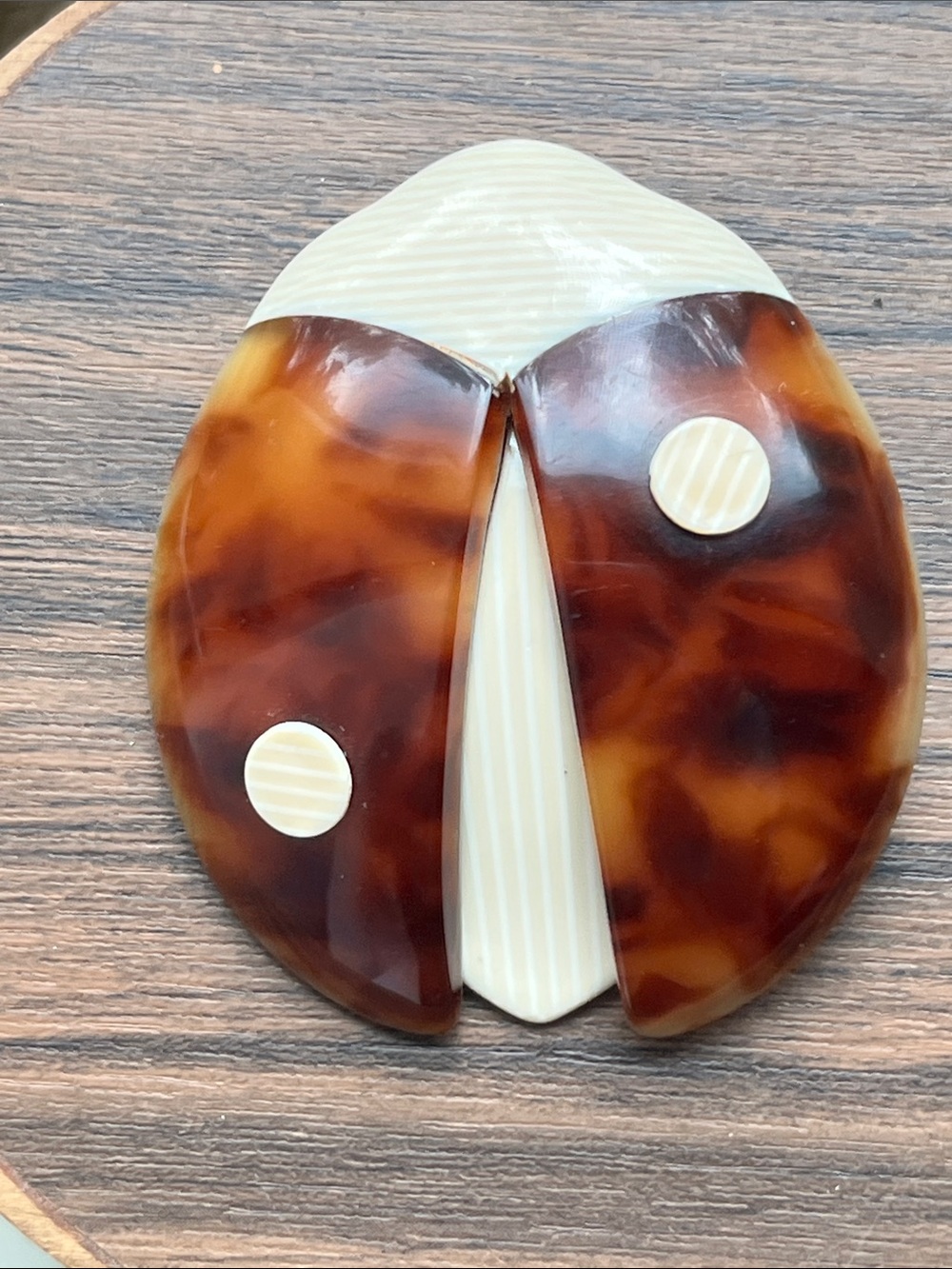 Vintage Léa Stein Cellulose Ladybug Brooch